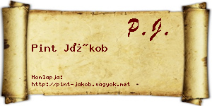 Pint Jákob névjegykártya